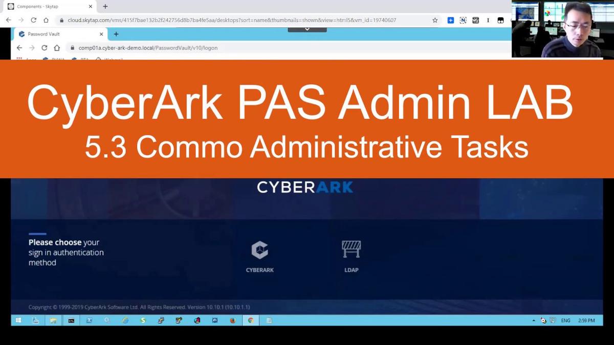 'Video thumbnail for CyberArk PAS v10.10 Admin-5.3 Common Administrative Tasks'
